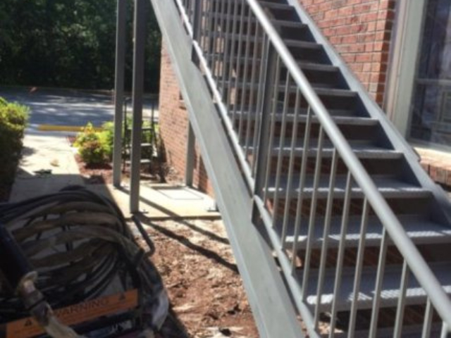 metal stair blast cleaning services charlotte nc